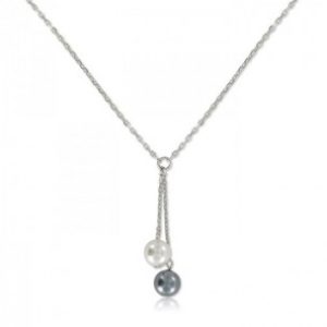 Collier Argent double perle