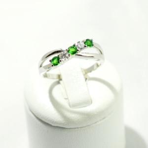 Bague Argent Infini Vert