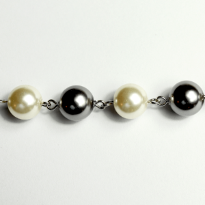 Bracelet Perles Grises et Blanches