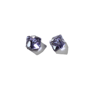 Boucles d&rsquo;oreilles Argent Cube Lavande