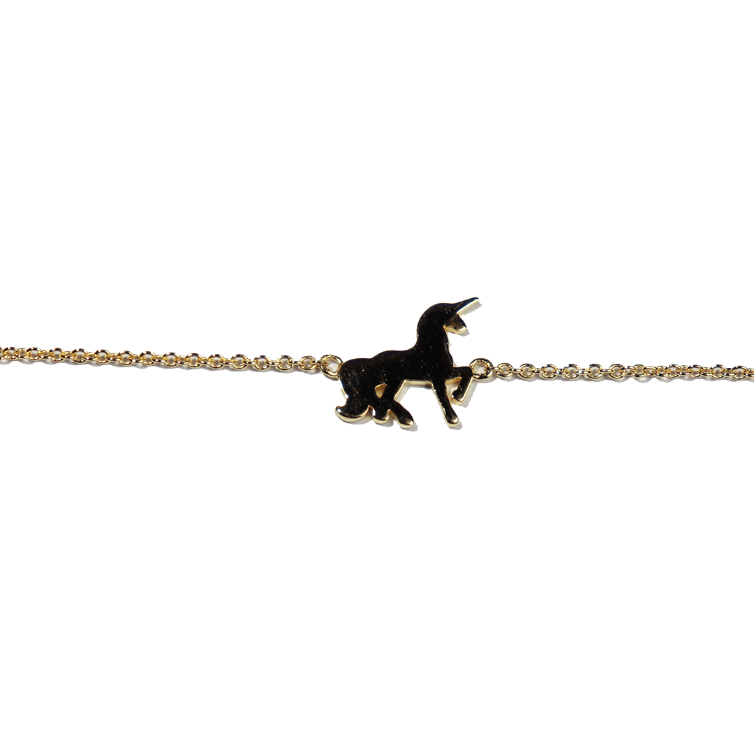 Set De Bijoux Licorne Doré - Colliers, Boucles D'oreilles, Bracelet élastique - Pour Fille, Fête, Cadeau