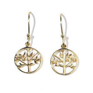 Boucle d&rsquo;oreilles Plaqué-Or Arbre de Vie