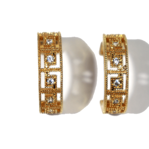 Boucle d&rsquo;oreilles Plaqué-Or Créole Grecque