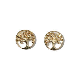 Boucle d&rsquo;oreilles Plaqué-Or Arbre Vie